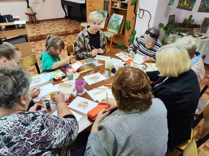 за работой